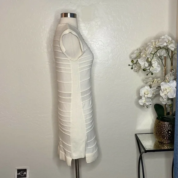 Hakaan Intermix Womens Ivory Wool Bodycon Dress 8 - Picture 2 of 7